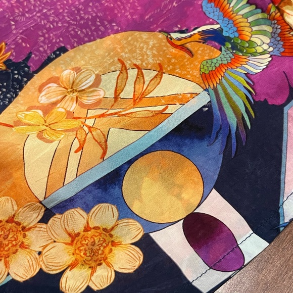 Johnny Was Maxi Floral Dress Button Front Blue Asian Print Small NWOT $328- - Picture 14 of 15